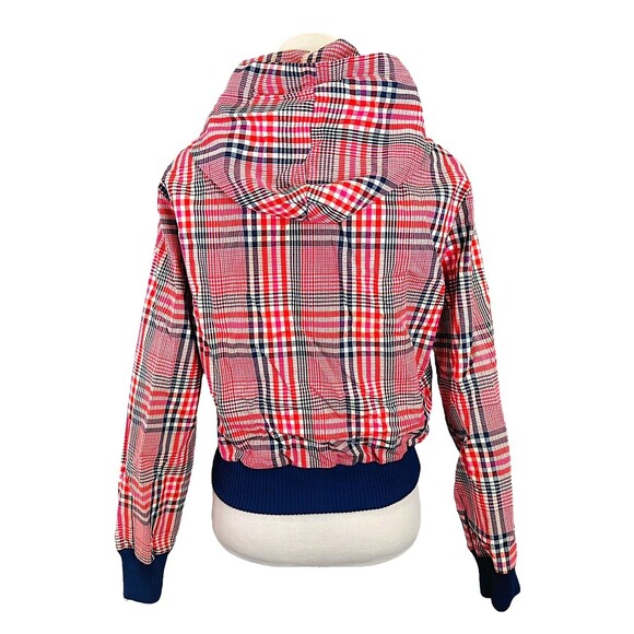 Vintage Cropped Plaid Hooded Lightweight Jacket - Picture 9 of 16